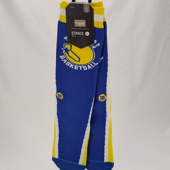 NWT Stance x NBA Golden State WARRIORS HWC WARMUP CREW Socks Size L - Picture 5 of 12